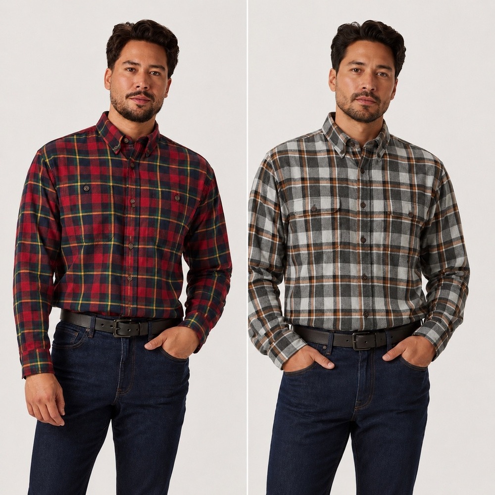 Duluth Free Swingin Flannel Relaxed Fit Button Down Shirt Lot of 2 Mens 3XLT